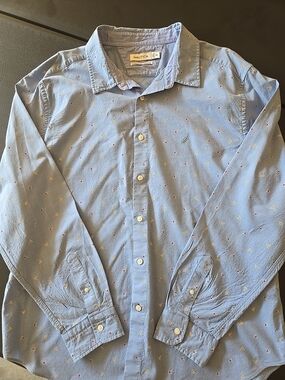 Nautica Men’s Light Blue Printed Button-Down Shirt